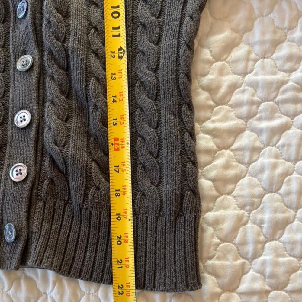 Joie Women’s y2k Green Chunky Knit Cashmere Blend Button Up Hoodie Goblincore - Picture 6 of 6